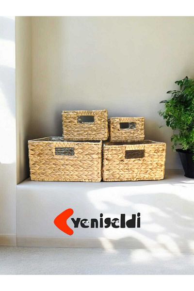 Yenigeldi 4 бр. плетена кошница за съхранение за организиране - Yen2400274