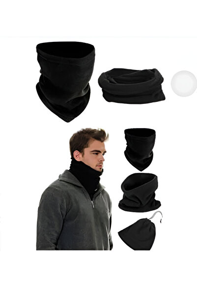 AyganStore Siyah Renk Polar Boyunluk | Kışlık Motorcu Rüzgar Önleyici Outdoor...