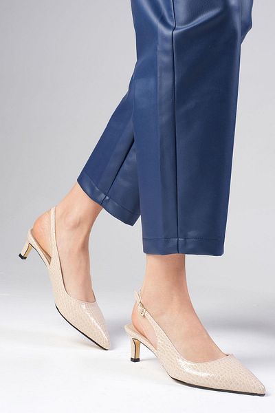 Mio Gusto Alisa Beige Women's Heeled Shoes