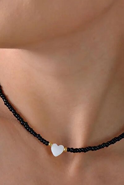 New Obsessions Elegant Love Necklace with Pearl Heart Detail