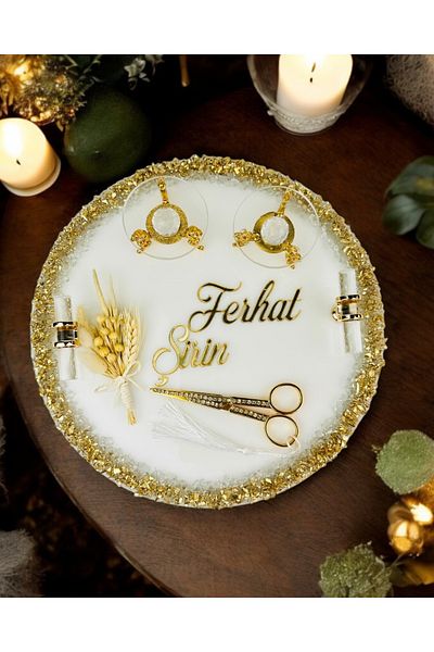 CyzHome Spark Gold Epoxy Promise Engagement Tray