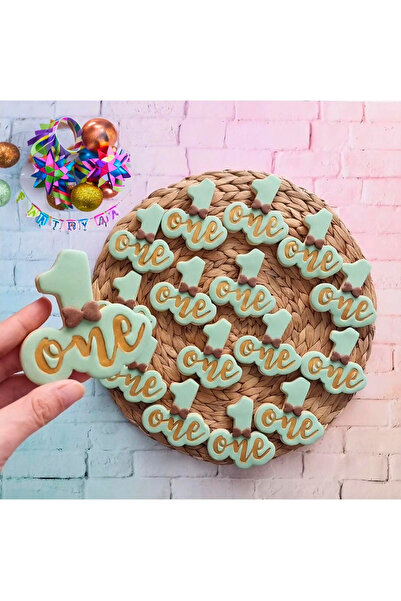 Tatlı Armağanlar كوكيز بوتيك لعيد ميلاد طفل رضيع بعمر سنة واحدة باللون الأخضر المائي - 20 قطعة