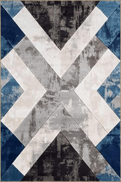 Rugs Modern Halı Blue Beige Themed Geometric X Patterned Creative Modern Deco...