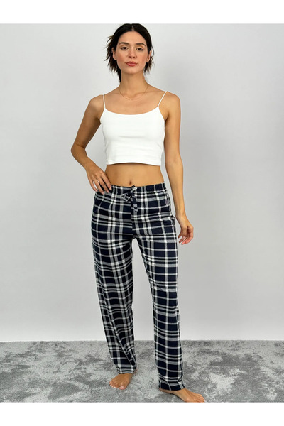 SİERNA Karirano Ženske donji delovi pidžama sa trakom