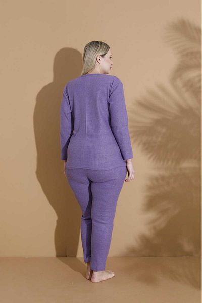 LİLA İÇ GİYİM WINTER WIDE STYLE MOTHER LONG SLEEVE PAJAMA SET