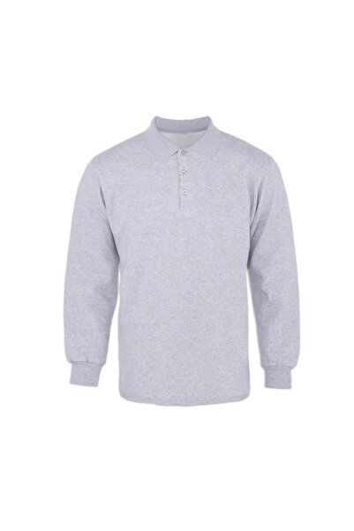 MUALTA Çamdalı Work Clothes - Unisex Polo Collar Gray 20/10 Two Thread Winter Work Sweatshirt