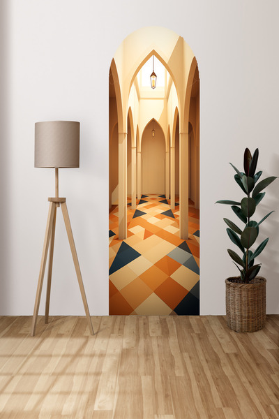 InkSyncStudios Kendiliğinden Yapışkanlı Kalın Kanvas Dokulu Dekoratif Bohem Art Soyut Duvar Kağıdı Duvar Stickerı