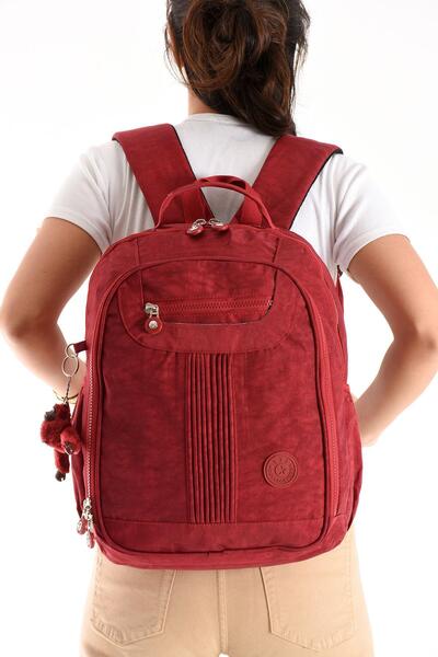 571 Collections Çanta Ultra Light Medium Size Backpack Multi-Pocket Red (Model: 571-3P)