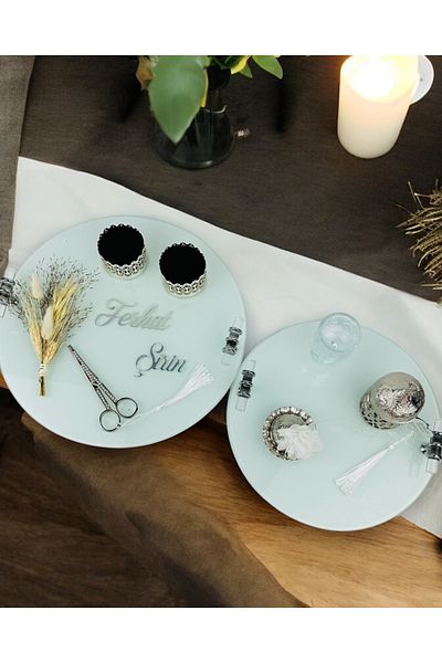 CyzHome Cherish Promise Tray and Groom Coffee Cup Tray