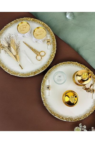 CyzHome Spark Gold Epoxy Promise Engagement Tray