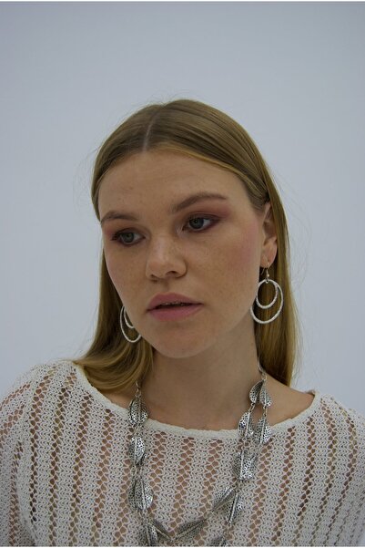 OneArjethnic Gümüş kaplama yaprak detay  kolye