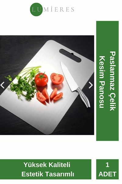 Lumieres Special Series Aesthetic Design Durable Non-Slip Surface Stainless Steel Vegetable Fruit Meat Cutting Board