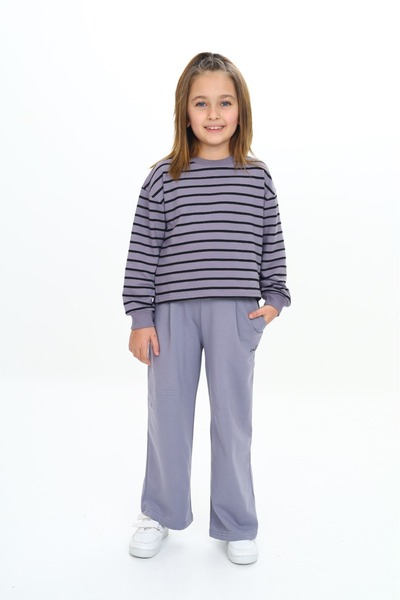 Toontoy Κοριτσίστικο ριγέ σετ αθλητικής φόρμας με τύπωμα