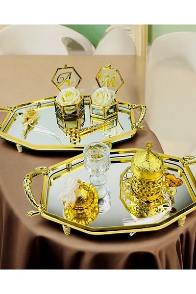 CyzHome Infinity Gold Stylish Promise Engagement Ring Tray