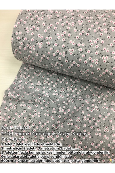 Renk Tekstil Desenli Pazen Yumuşacık Pamuk Metrelik Kumaş