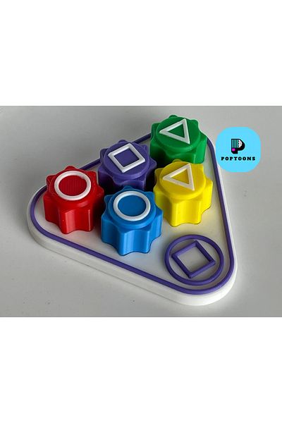poptoons Squid Game Gonggi 5 Stone Game - Real Stone Feel and Shape Matching Fun