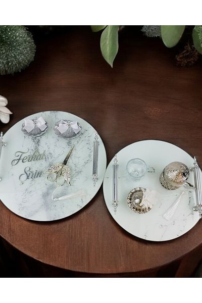 CyzHome Radiance Silver Engagement Tray