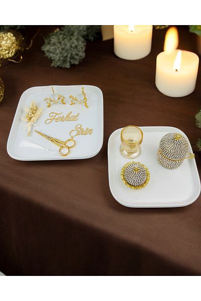 CyzHome Endless April Tray and Porcelain Engagement Coffee Tray