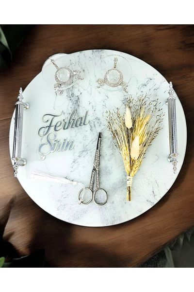 CyzHome Radiance Silver Engagement Tray