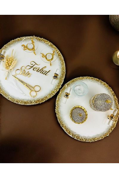 CyzHome Spark Gold Epoxy Promise Engagement Tray