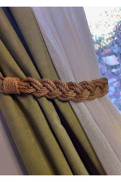 HomeTurko Braided Jute Multi-Purpose Attractive Curtain Buckle Stylish and Effective Against Impacts Door Stopper