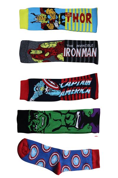 Fuddy Moda Комплект от 5 цветни чорапи с шарки Marvel Super Heroes