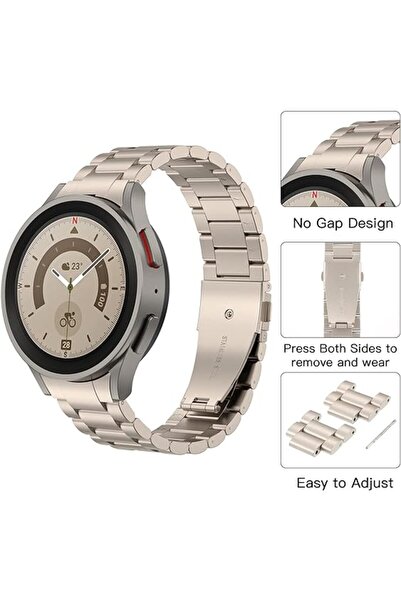 UnDePlus Samsung Galaxy Watch 4 5 6 7 Fe 40 40 44 Classic 42 43 46 47 Mm Kordon 1-1 Uyumlu Klipsli Metal Kord