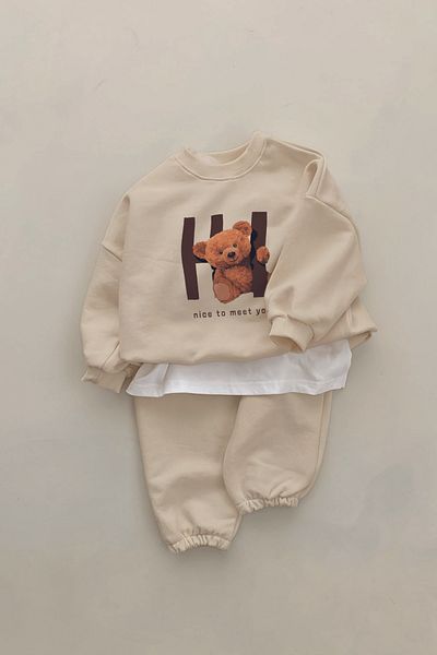 ADABEBEK New Season Hi Bear Printed 2-Piece Baby Set 11108