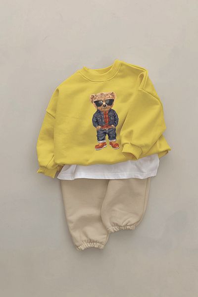 ADABEBEK New Season Glasses Bear Printed 2-Piece Baby Set 11011