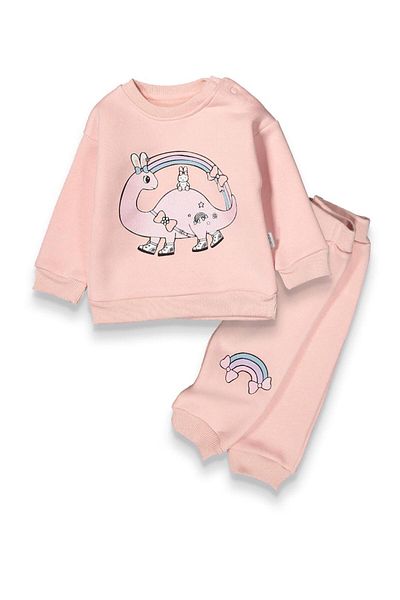 baby flamindo Baby Flamindo Dinasor Printed 3 Thread Baby Suit