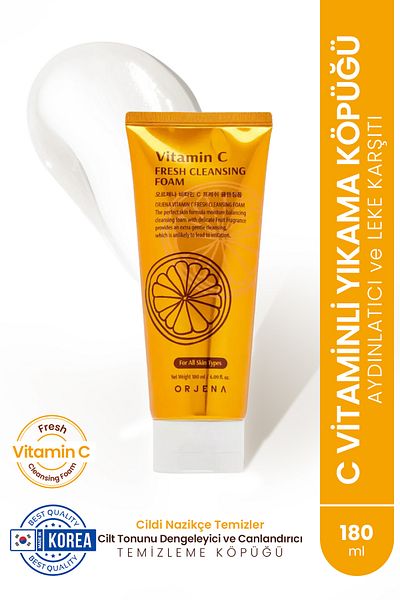 Orjena Vitamin C Facial Mild Cleansing Foam - Vitamin C Cleansing Foam-180Ml