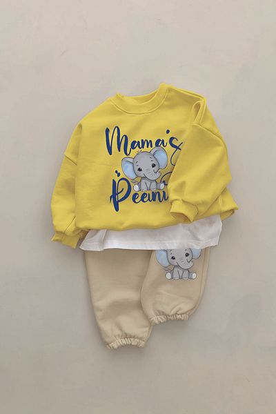 ADABEBEK New Season Mama's Peenut Elephant Printed 2-Piece Baby Set 22578