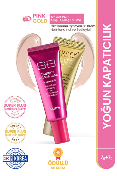 Skin79 Yoğun Kapatıcılık Sunan Bb Krem Super Plus Beblesh Balm MİNİ 2'li Set Pink+Gold