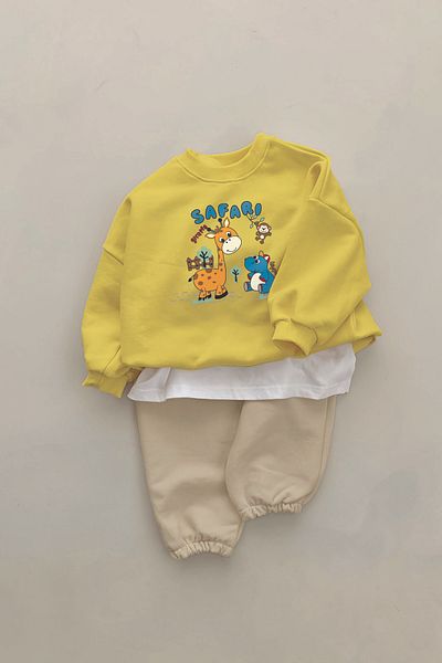ADABEBEK New Season Little Peanut Elephant Printed 2-Piece Baby Set 232325