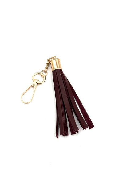 Lady Moss Claret Red Chain Tassel Bag Accessory