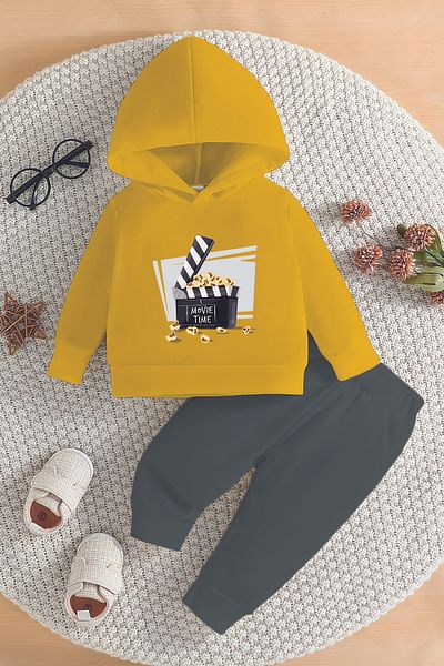 ADABEBEK New Season Movie Time Printed Hoodie 2-Piece Baby Set 232327