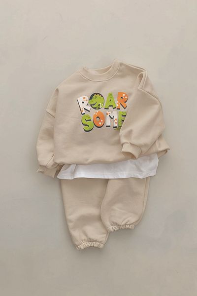 ADABEBEK New Season Happy Dinosaur Printed 2-Piece Baby Set 23336