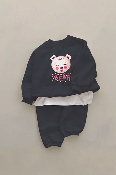 ADABEBEK New Season Cute Bear Printed 2-Piece Baby Set 23313