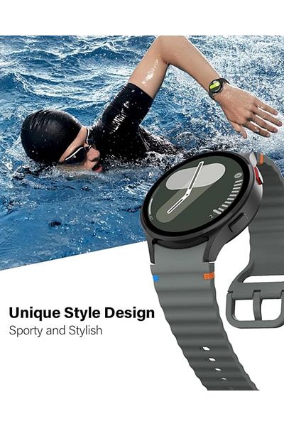 UnDePlus Case for Samsung Galaxy Watch 4 5 6 7 Fe 40 40 44 Classic 42 43 46 47 mm Band Decorative Braid Striped Sports S