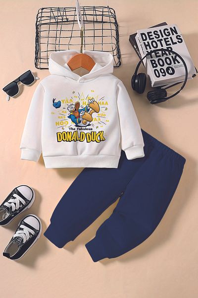 ADABEBEK New Season Cheerful Duck Printed Hoodie 2-Piece Baby Set 232346