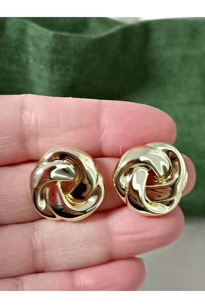 mos&more Gold Vintage Spiral Women's Earrings