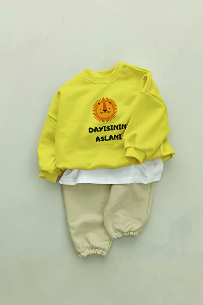 ADABEBEK New Season Uncle's Lion Printed 2-Piece Baby Suit 10115