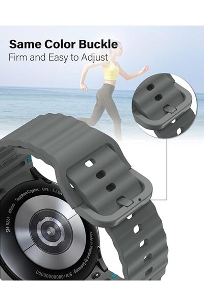 UnDePlus Case for Samsung Galaxy Watch 4 5 6 7 Fe 40 40 44 Classic 42 43 46 47 mm Band Decorative Braid Striped Sports S