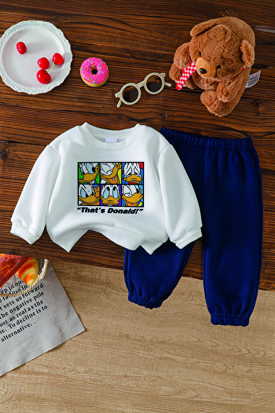 ADABEBEK New Season Hey Duck Cartoon Character Printed 2-Piece Baby Set 23293