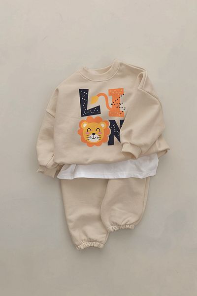 ADABEBEK New Season Cute Lion Printed 2-Piece Baby Set 23340