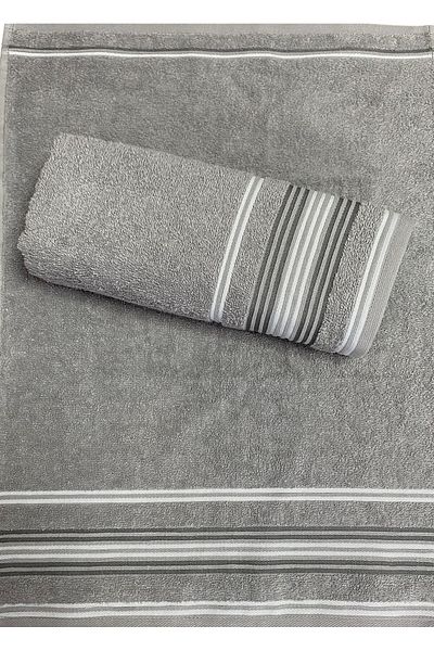 Lucy and Home Σετ πετσετών 100% βαμβακερό ριγέ ζακάρ 2 60X110cm+40X60cm