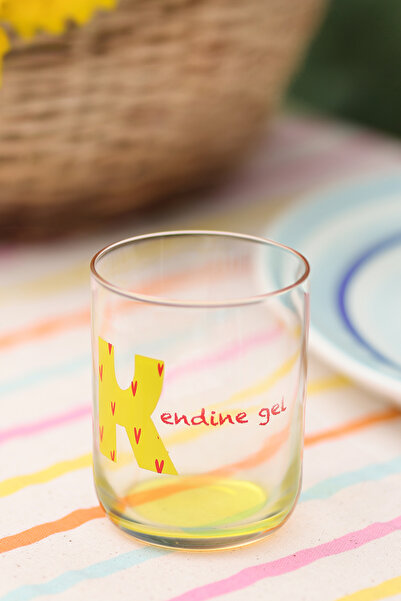 Rakle زجاج مزاجه حرف K أصفر 350 سم مكعب