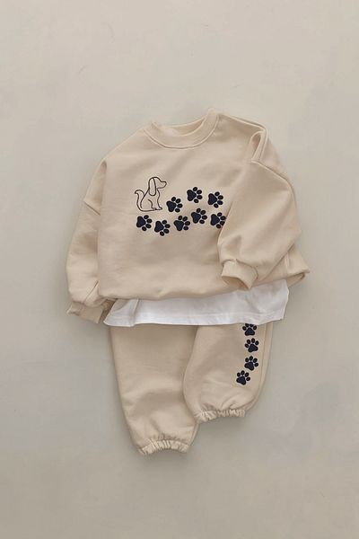 ADABEBEK New Season Paw Puppy Printed 2-Piece Baby Set 22563