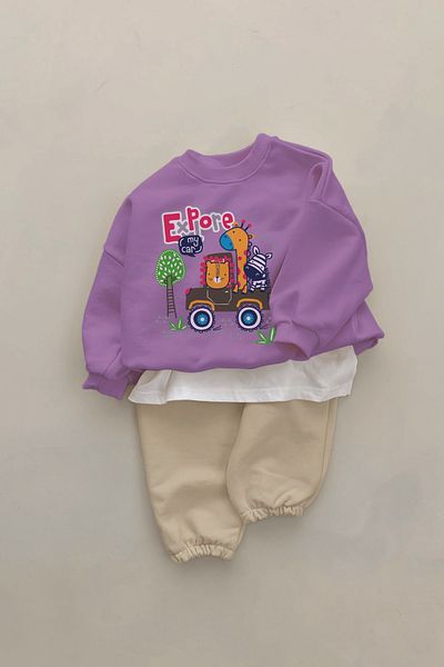 ADABEBEK New Season Cute Explorers Printed 2-Piece Baby Set 23341