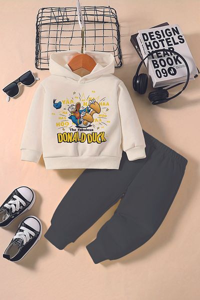 ADABEBEK New Season Cheerful Duck Printed Hoodie 2-Piece Baby Set 232346